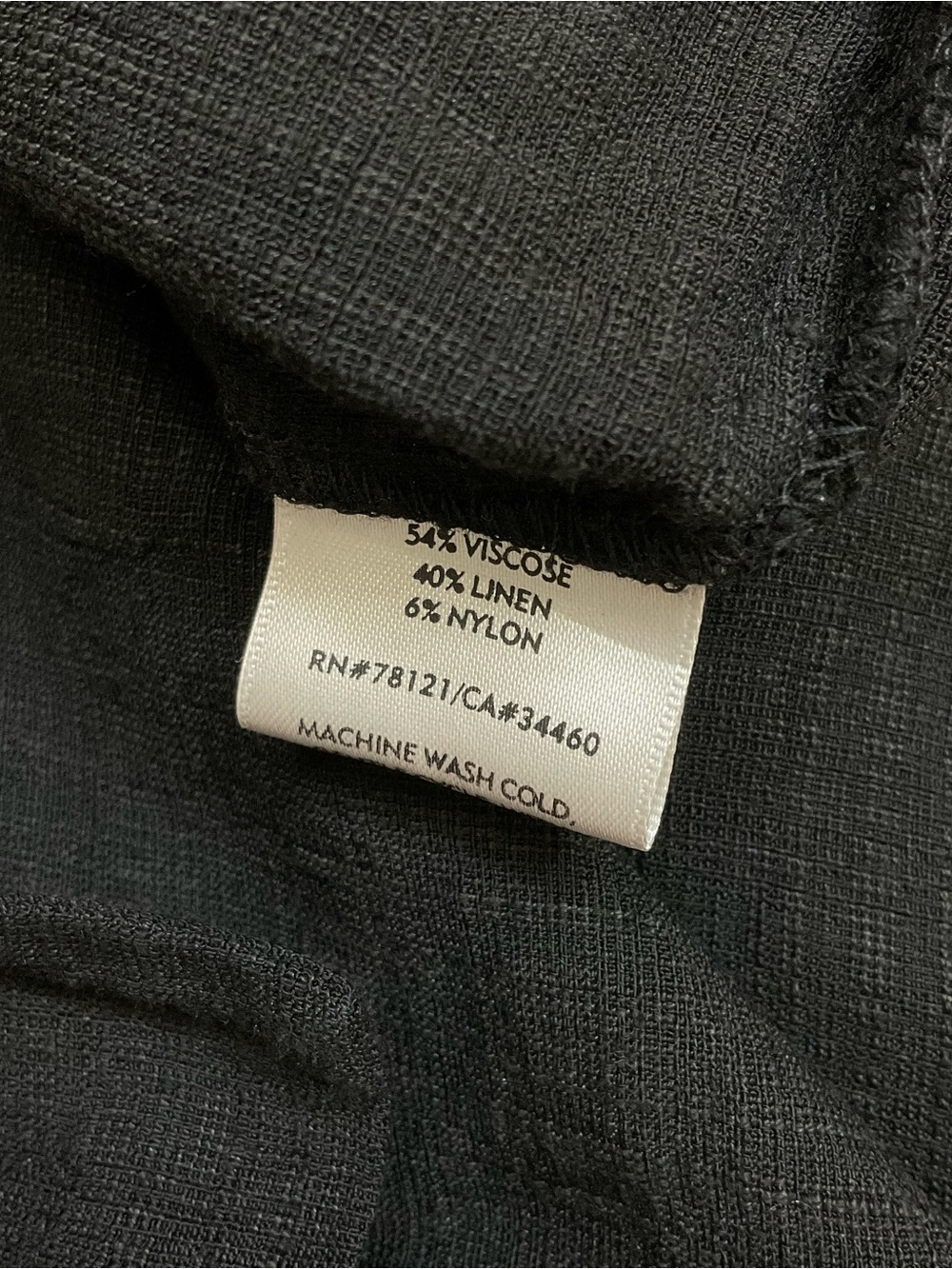 Eileen Fisher Black Linen Mandarin Jacket Size Medium - Picture 4 of 5